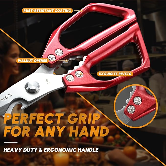 Huusk Kitchen Scissors Set Red - Image 3