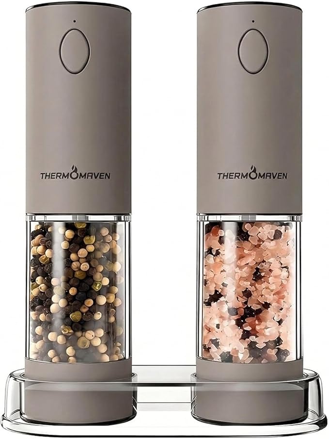 ThermoMaven Electric Salt and Pepper Grinder Set, 110ml Larger Rechargeable by ThermoMaven