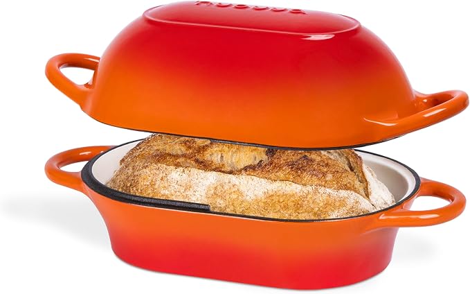 Dutch Oven For Sourdough Bread Baking – Enamelled Cast Iron Bread Loaf Pot – by Nuovva