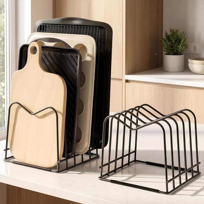 ORDORA 2 Pack Cutting Board Holder Stand Rack Organizer - Image 8