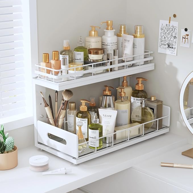 Under Sink Organizer Upgrade To Professional Rails, 2-Tier Dual Pull Out - Image 8
