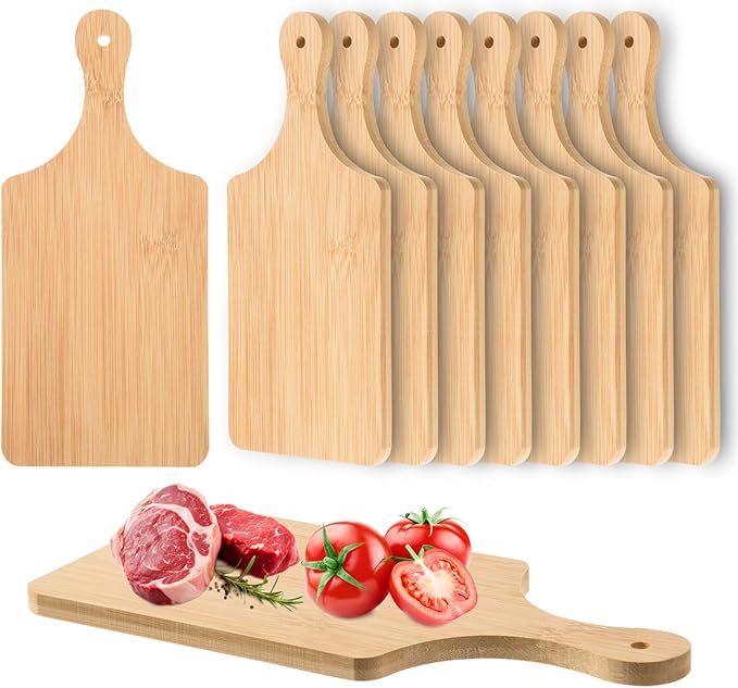 AWIZOM 6 Pcs Thicken Bamboo Cutting Board Bulk 11x5 Inch Personalized Wood by AWIZOM