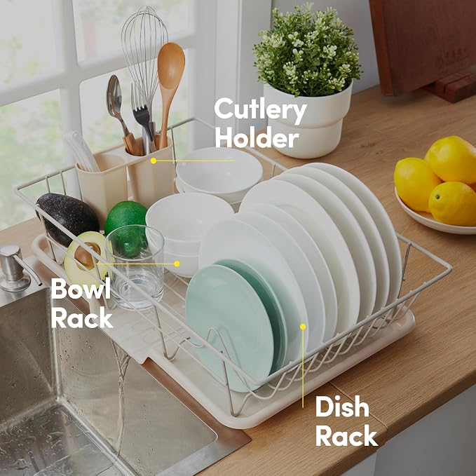 Sweet Home Collection Space-Saving 3-Piece Dish Drainer Rack Set: Efficient - Image 5