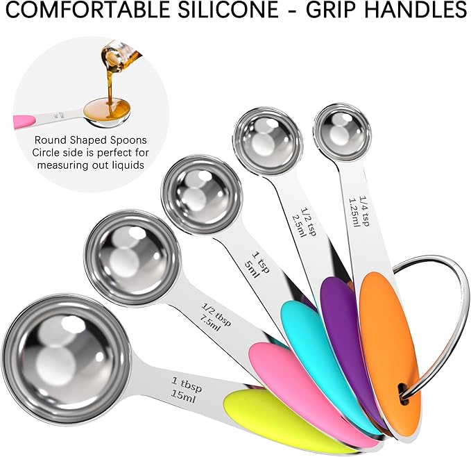 TILUCK Measuring Cups and Spoons Set, Stainless Steel, Kitchen Utensils - Image 4
