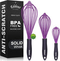 Silicone Whisk, Eddeas Whisk Non-Scratch Coated Whisks set of 3-Heat Resistant by Eddeas