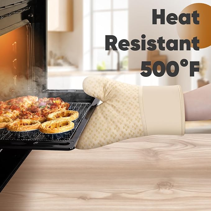 Oven Mitts and Pot Holders 4 Sets, Heat Resistant 500 ℉ Oven Mitt and Pot Holder - Image 6