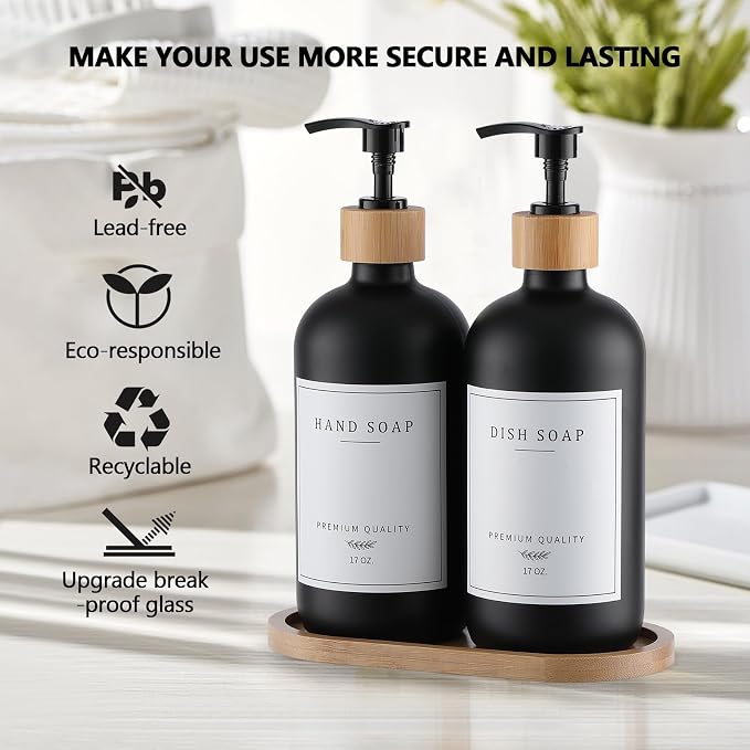Black Glass Soap Dispenser - Image 3