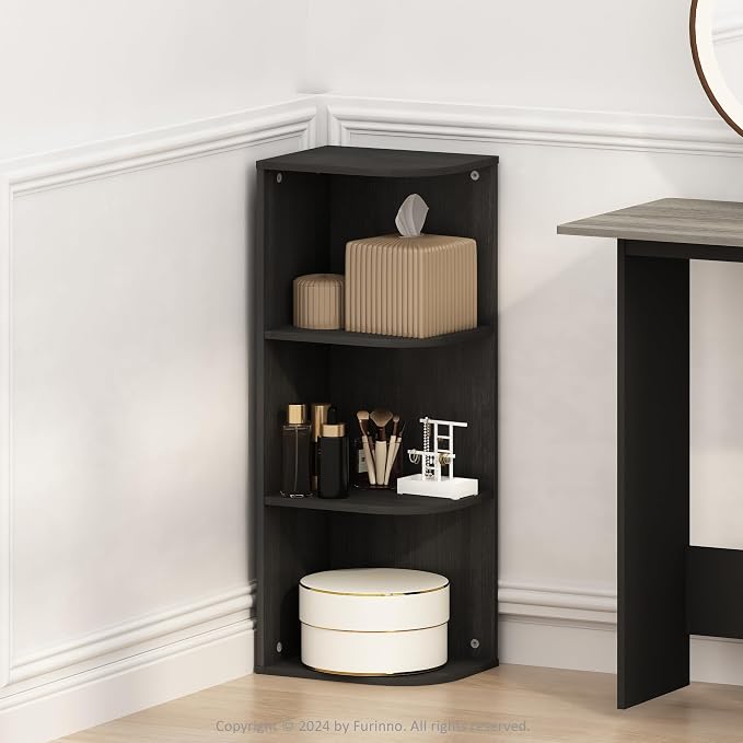 Furinno Reed Corner Shelf, 3-Tier Corner Bookshelf, Book Shelf, Corner Shelves by Furinno-FitsYourSpaceFitsYourBudget