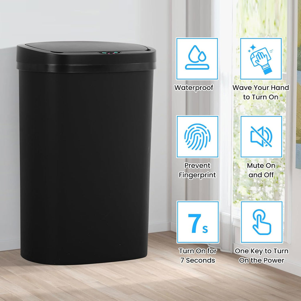 13 Gallon Trash Can | 50L Sensor Automatic Kitchen Trash Can with Lid