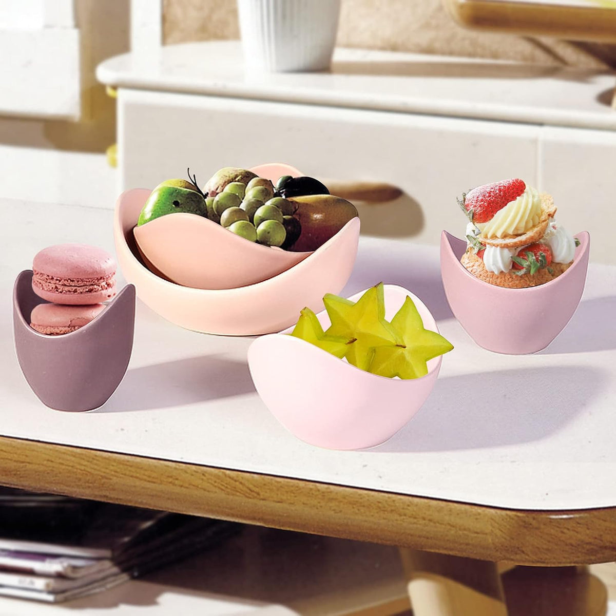 Salad Decorative Bowls Lotus Shaped Pasta Bowls Dishwasher Safe