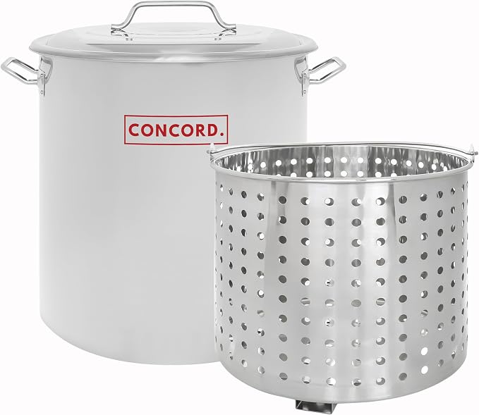 CONCORD Stainless Steel Stock Pot w/Steamer Basket. Cookware great by ConcordCookware