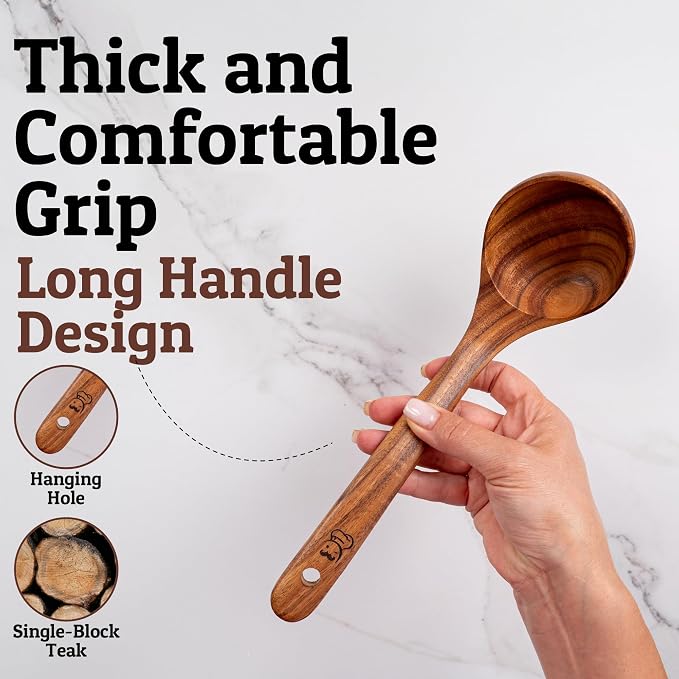 PriorityChef Premium Wooden Ladle - Image 3