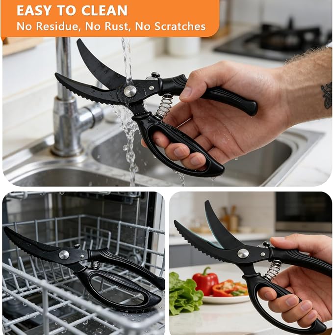 Kitchen Poultry Shears Heavy Duty, Stainless Steel Kitchen Meat Cutting Scissors - Image 6