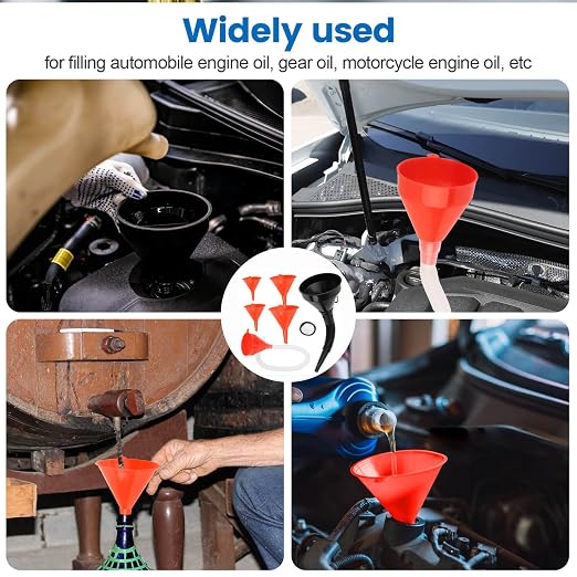 6 Pcs Automotive Funnels Set, Plastic Fuel Funnels - Image 7
