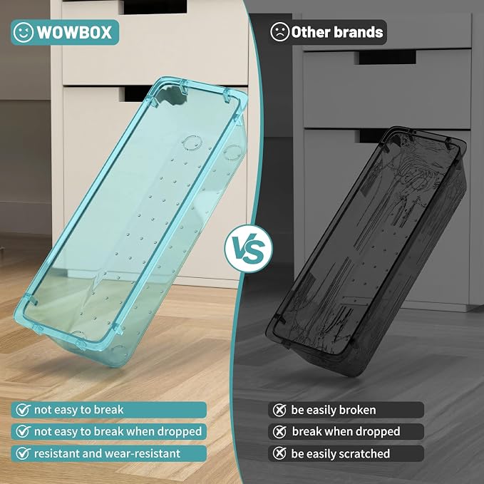 WOWBOX 16 PCS Plastic Drawer Organizer Set, 4 Sizes Desk Drawer Organization - Image 4