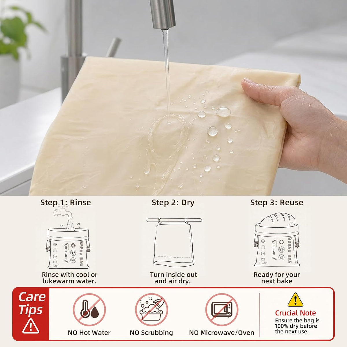 XL Beeswax Bread Bags for Homemade Sourdough,Set of 2