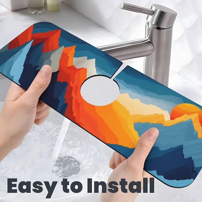 Colorful Mountains Sunset Dish Drying Mat - Image 8