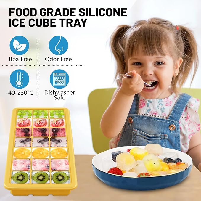 Silicone Ice Cube Trays 3Packs, Easy Release Ice Cube Molds - Image 3