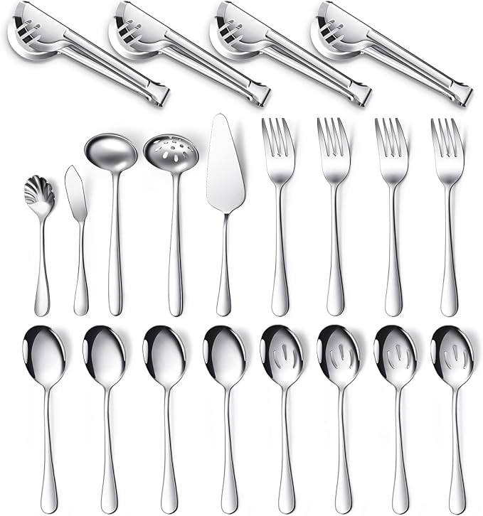 Patelai Serving Utensils Set Include Stainless Steel Large Spoons Slotted by Patelai