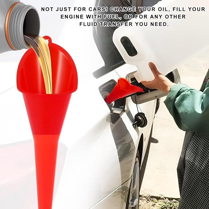 Oil Funnel, Plastic Long Neck Multi-Purpose Spill Saver Funnel, Engine Oil - Image 6