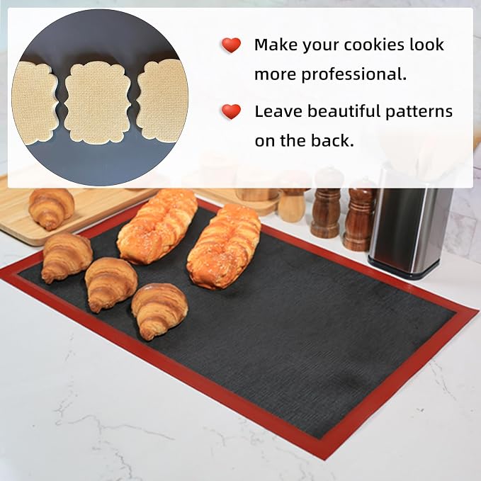 Perforated Silicone Baking Mat for Full Size Sheet Pan, Non-Stick Eclair Baking - Image 5