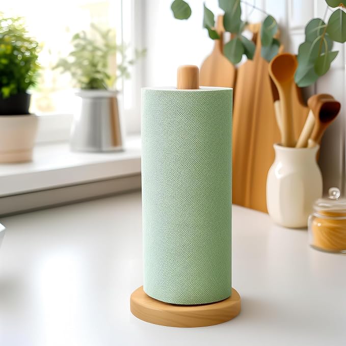 KitchLife Wooden Paper Towel Holder Countertop, Fits Jumbo Roll - Image 6