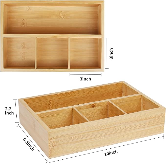 4 Pack Bamboo Tea Bag Organizer, Tea Bag Storage - Image 2