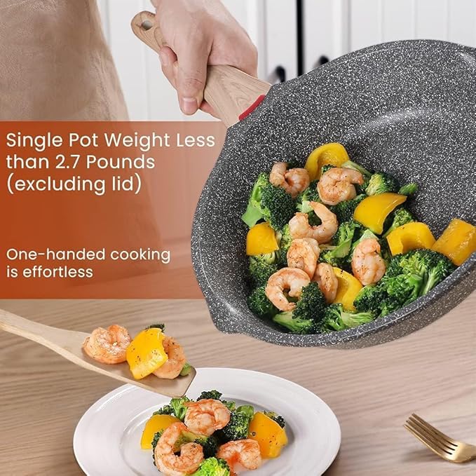Starunder Induction Nonstick Skillet Frying Pan, Swiss medical stone Omelette - Image 4