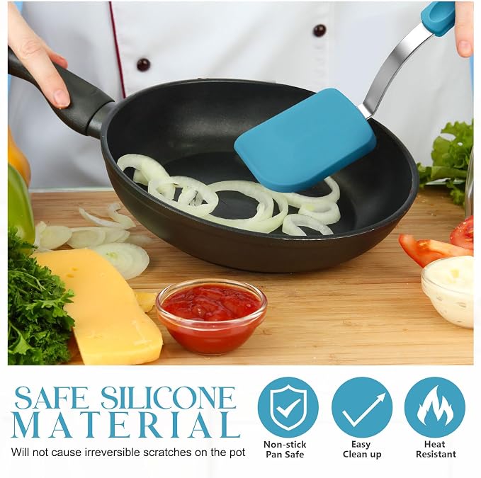 Silicone Cookie Spatula Turner 2 Pack Mini Brownie Spatula Flexible Kitchen - Image 5