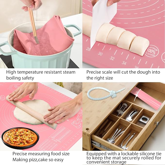 Silicone Pastry Mat 28" x 20" Extra Thick Non Stick Baking Mat - Image 6