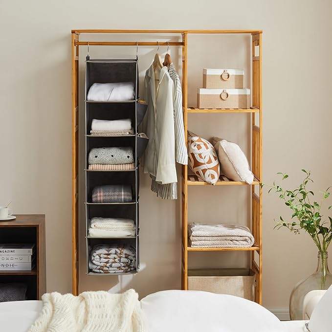 YOUDENOVA Hanging Closet Organizer, 6-Shelf Closet Hanging Storage Shelves - Image 5