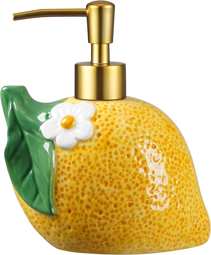 RQYIXI 17 OZ Lemon Ceramic Soap Dispenser by RQYIXI