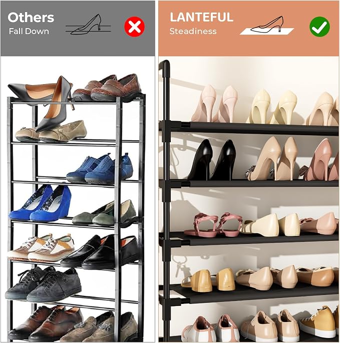 LANTEFUL Tall Shoe Rack 10 Tier Shoe Organizer Large Shoe Shelf - Image 5