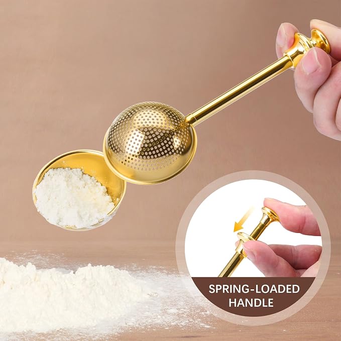 HULISEN Flour Duster for Baking, One-Handed Operation, 304 Stainless Steel - Image 3