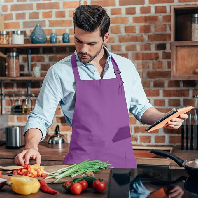 15 Pcs Adult Aprons Bulk with Pockets Adjustable Bib Chef Apron - Image 7