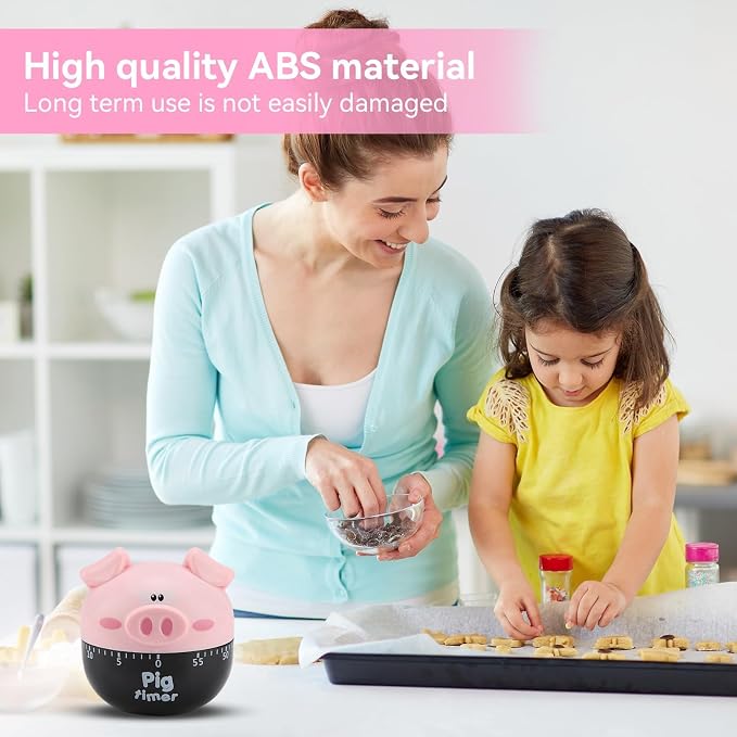 Cute Pig Kitchen Timer, 55 Minute Timer Mechanical Count Down Timer Clock - Image 8