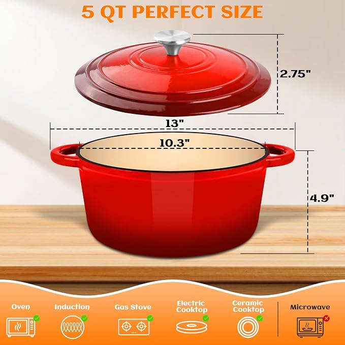 Enameled Cast Iron Dutch Oven Pot - Image 3