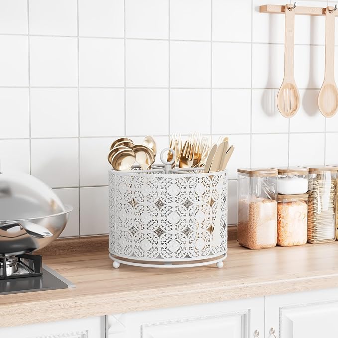 YIUKEA Rotating Utensil Caddy Holder - Image 2