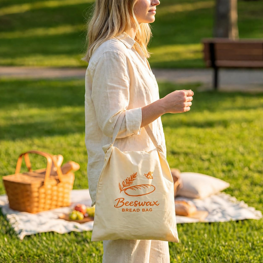 2 Pack Beeswax Bread Bags for Homemade Bread & Sourdough