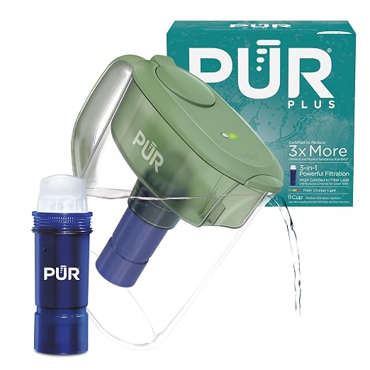 PUR Plus 11-Cup Water Pitcher, 1 Lead-Reducing Filter, Great-Tasting Water by PUR