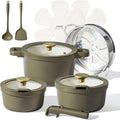 CAROTE Ceramic Saucepan Set 5.5QT/3QT/2QT，Nonstick Cooking Pots Set by CAROTE