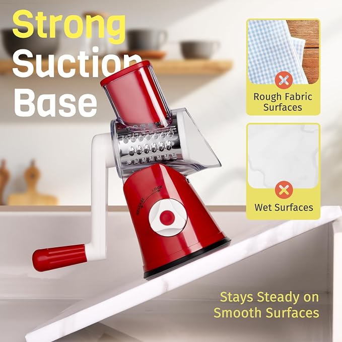 Cheese Grater Hand Crank, Rotary Cheese Shredder - Image 6