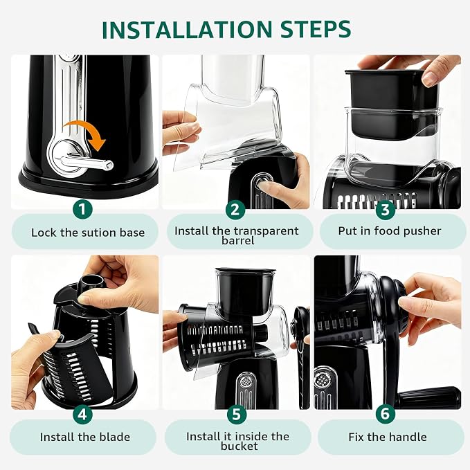 Rotary Cheese Grater Hand Crank - Image 7