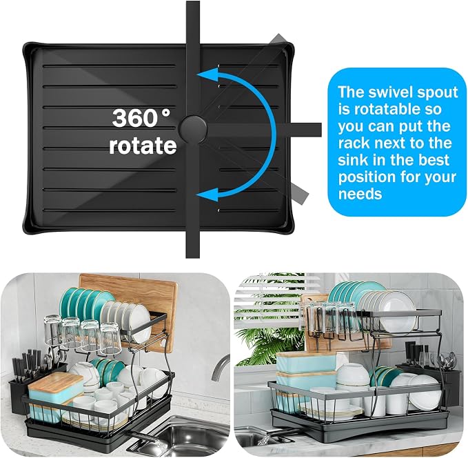 7 code Large Dish Drying Rack for Kitchen Counter, Detachable Large Capacity - Image 2