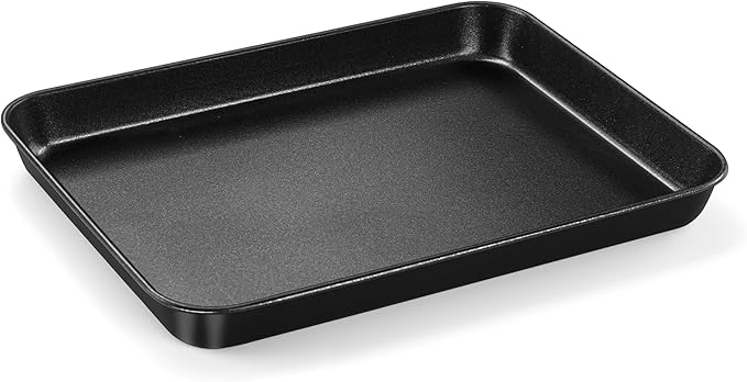 E-far Toaster Oven Tray, 10.5x8x1 Inch Nonstick Baking Cookies Sheet Pan by E-far