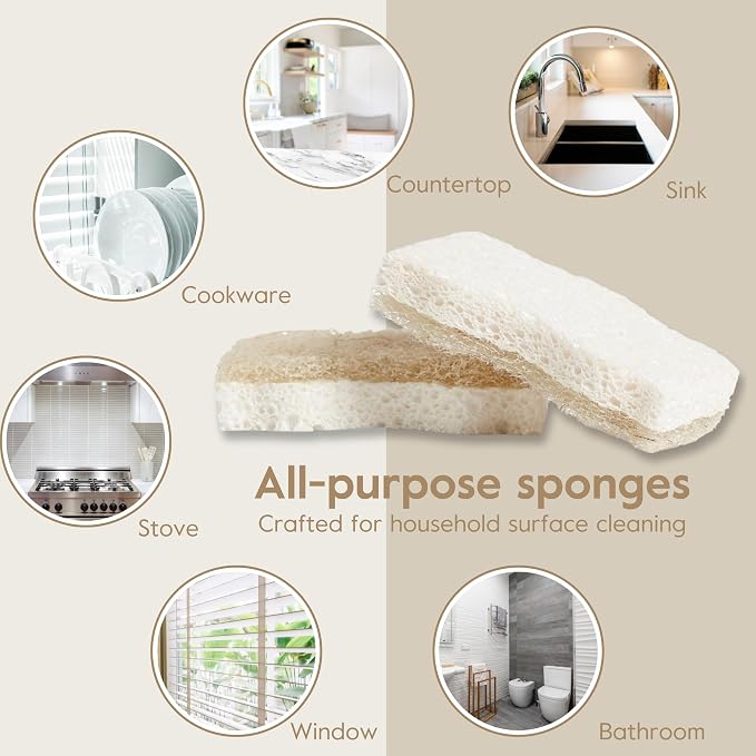 Grove Co. Sponges, Natural Coconut Scrubber Kitchen Sponge, Dual-Sided - Image 3
