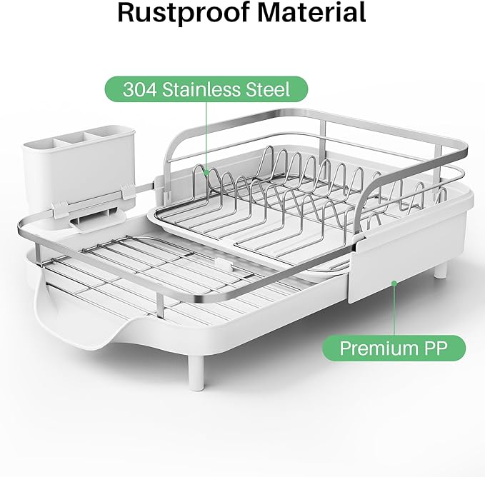 SNTD Dish Drying Rack, Expandable Dish Rack - Image 4