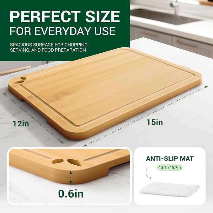 15 x 12 inch Bamboo Cutting Boards - Image 2