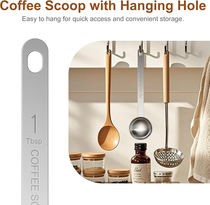 2PCS Coffee Scoop Spoons, 15ML Stainless Steel Measuring Spoons - Image 4