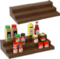 Lenwi Spice Rack Organizer for Cabinet 2 Pack, 3 Tier Expandable Bamboo Spice by Lenwi